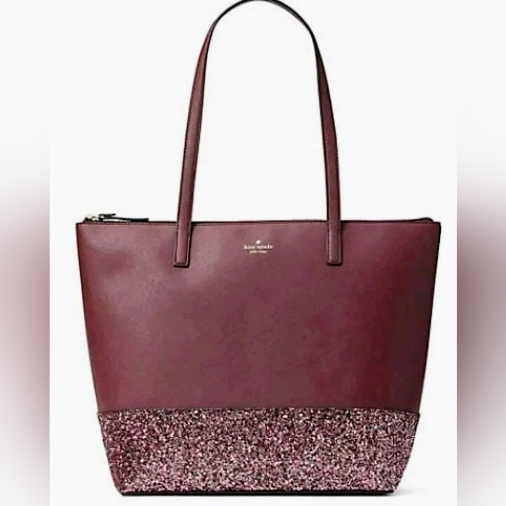 Kate Spade Cherrywood Greta Court Glitter Tote Bag